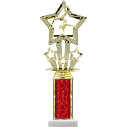 Star Theme Figure and Column Round Trophy